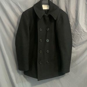 Men’s Military Style Wool Pea Coat Size 36